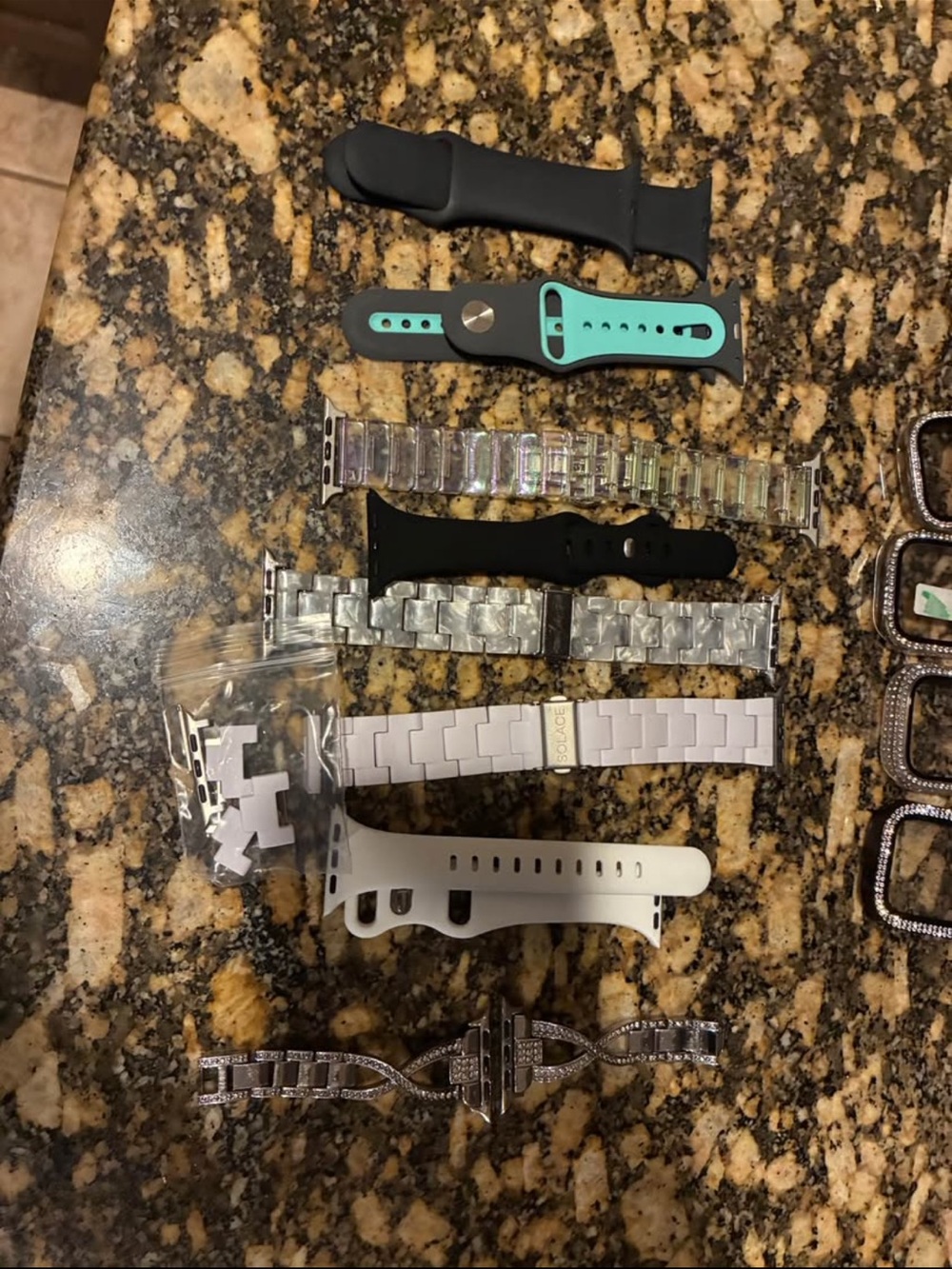 Interchangeable Silicone and Metal Bands - Black, White, Teal, Gray - Picture 2 of 5